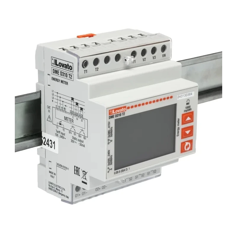 Lovato Electric 3 Phase Digital LCD Energy Meter Class 0.5s Accuracy - DMED310T2