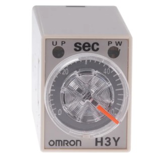 Omron H3Y-4 Series DIN Rail Surface Mount Timer Relay 24 V AC/DC 2 to 60 s ON Delay 4PDT Switch H3Y-4 DC24 60S