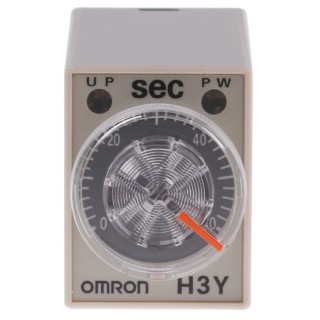 Omron DIN Rail Surface Mount Timer Relay 4PDT, 4-Contact, 24V AC Supply, 125V DC Switching, Time Range 2-60 H3Y-4 AC24 60S