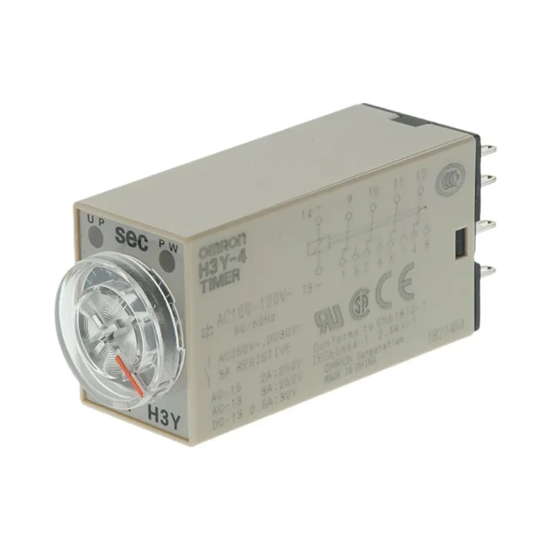 Omron Timer Relay DIN Rail Surface Mount 4-Contact 125 V dc 100V ac 120 V ac 0.5 to 10 s H3Y-4 100-120VAC 10S