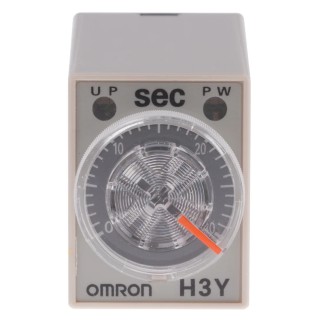 Omron DIN Rail Surface Mount Timer Relay 4PDT Contact 5A 250V AC, ON Delay, 1 to 30 s Time Range H3Y-4 100-120VAC 30S