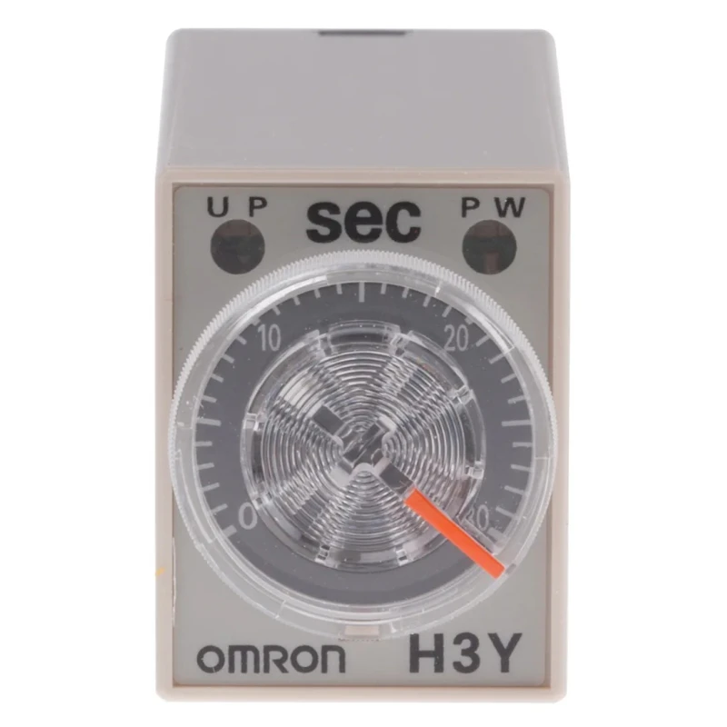 Omron DIN Rail Surface Mount Timer Relay 4PDT Contact 5A 250V AC, ON Delay, 1 to 30 s Time Range H3Y-4 100-120VAC 30S