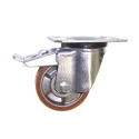 LAG Swivel Castor Polyurethane Wheel 80 mm Diameter 120 kg Load Capacity Galvanised Steel Frame 26002FR