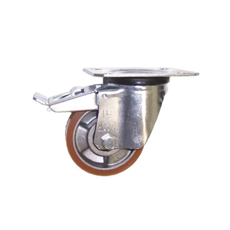 LAG Swivel Castor Polyurethane Wheel 80 mm Diameter 120 kg Load Capacity Galvanised Steel Frame 26002FR
