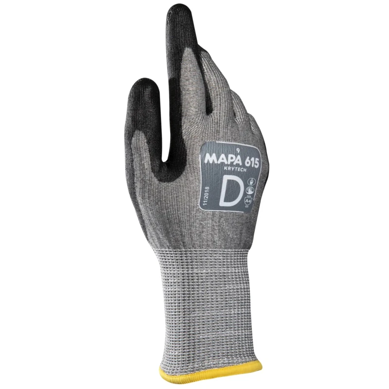 Mapa Grey High Performance Polyethylene Work Gloves Size 10, Polyurethane Coating 615