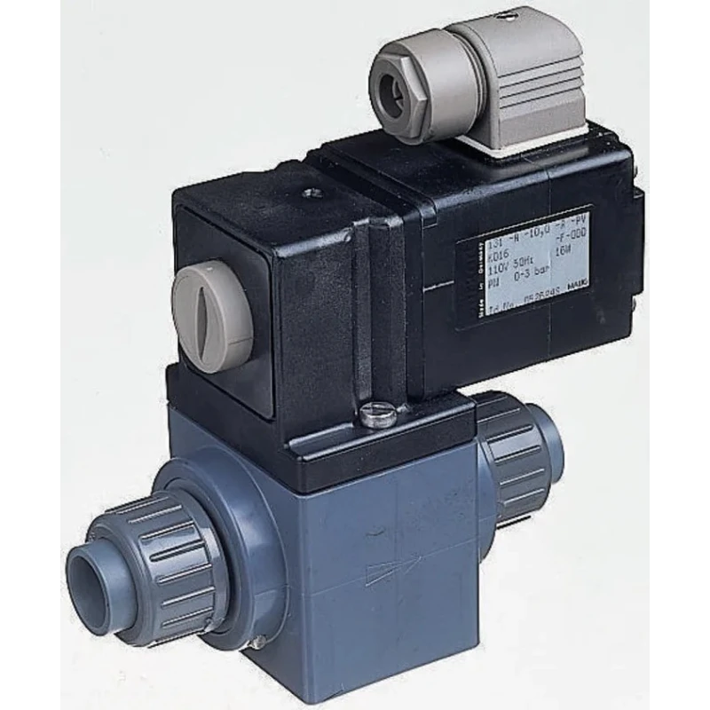Burkert 2 Port Normally Closed Solenoid Valve 240V AC 3/8 in G Polyvinyl Chloride Body 051549