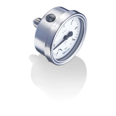 Bourdon Industrial Stainless Steel 63 mm Dial Pressure Gauge G 1/4 Connection 2.5 bar Maximum Pressure MEX3-F20.B18