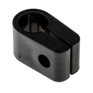 RS PRO Black Polyethylene Cable Clip, 12.7 mm Max Bundle Diameter, Screw Fixing, 17.5 mm Width, 28 mm Depth 184-5214