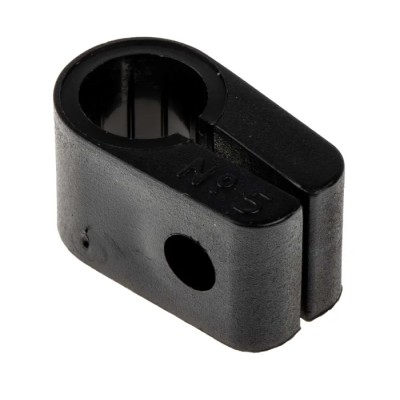 RS PRO Black Polyethylene Cable Clip, 12.7 mm Max Bundle Diameter, Screw Fixing, 17.5 mm Width, 28 mm Depth 184-5214