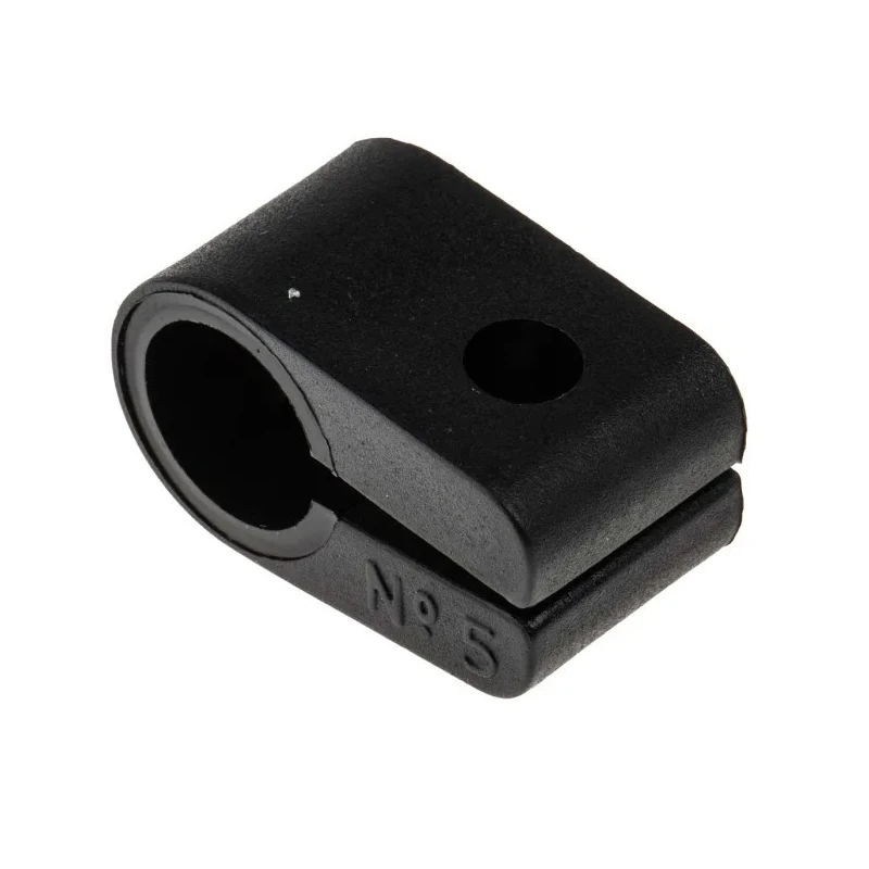 RS PRO Black Polyethylene Cable Clip, 12.7 mm Max Bundle Diameter, Screw Fixing, 17.5 mm Width, 28 mm Depth 184-5214