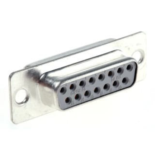 RS PRO 15 Way Straight 2.74 mm Pitch Panel Mount Female D-Sub Connector 473-919
