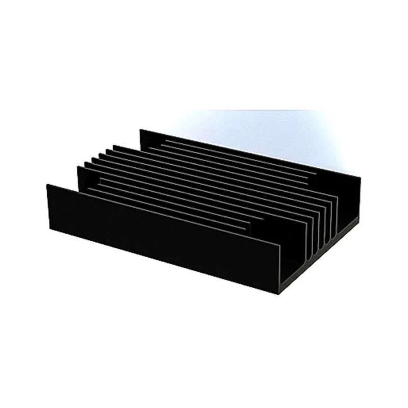 SPREADFAST Heatsink for 1/4 Brick DC/DC Converter 58mm Length 37mm Width 11mm Height Aluminium Black HS-DC-1/4-HFL-11