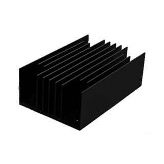 SPREADFAST Heatsink for 1/4 Brick DC/DC Converter, Aluminium, Black, 58 mm x 37 mm x 20 mm HS-DC-1/4-LFL-20