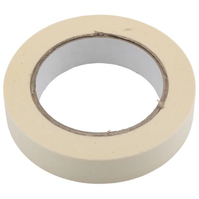 RS PRO Masking Tape Crepe Paper Backing 25mm x 50m, Rubber Adhesive, Thickness 0.12mm 184-6805