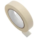 RS PRO Masking Tape Crepe Paper Backing 25mm x 50m, Rubber Adhesive, Thickness 0.12mm 184-6805
