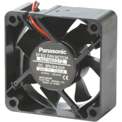 Panasonic ASFN Series Axial Fan 12V DC, 0.37 m³/min Air Flow, 840 mW Power, 70 mA Current, 60x60x25 mm ASFN64371