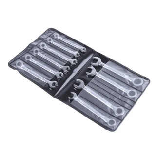 RS PRO 10-Piece Imperial Combination Spanner Set, 5/32 to 3/8 in, Carbon Steel, Chrome Finish 184-8049