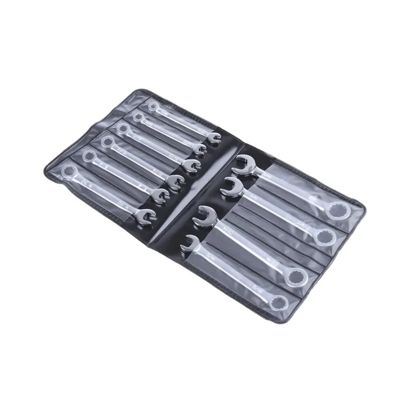 RS PRO 10-Piece Imperial Combination Spanner Set, 5/32 to 3/8 in, Carbon Steel, Chrome Finish 184-8049