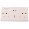 Powerbreaker Passive 2 Gang 13A RCD Socket Surface Switched BS 4293 230V AC White H22WP-C