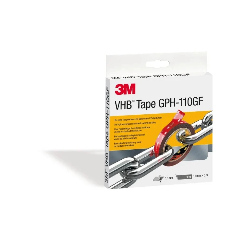 3M VHB Double Sided Acrylic Foam Tape Grey 19mm x 3m 1.1mm Thick GPH-110GF 3M GPH-110GF 19mm x 3m