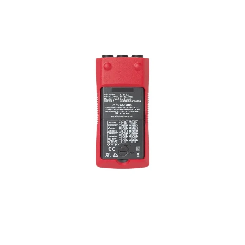 Beha-Amprobe Phase Rotation Tester Non-Contact 700V Max, 16 Hz to 400 Hz, Test Lead, LCD Display PRM-6-EUR