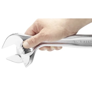 Facom Adjustable Spanner with 50 mm Jaw Capacity, 376 mm Overall Length, Chrome Vanadium Steel Metal Handle 101.15GR
