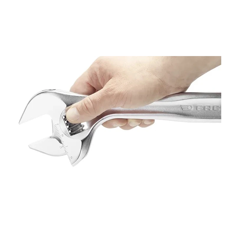 Facom Adjustable Spanner with 50 mm Jaw Capacity, 376 mm Overall Length, Chrome Vanadium Steel Metal Handle 101.15GR