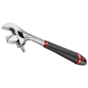 Facom Adjustable Spanner with 38 mm Jaw Capacity and 255mm Overall Length, Chrome Vanadium Steel Metal Handle 101.10GR