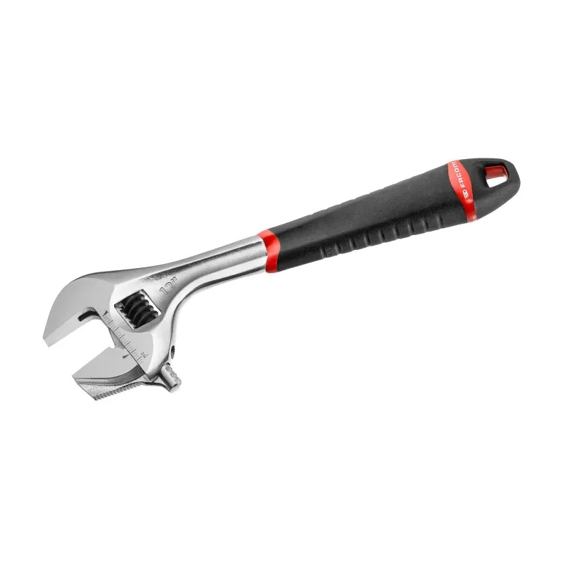 Facom Adjustable Spanner with 38 mm Jaw Capacity and 255mm Overall Length, Chrome Vanadium Steel Metal Handle 101.10GR