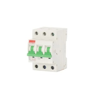 Contactum Defender B Board DDB Miniature Circuit Breaker, 3-Pole, 6A, Type B, 415V AC, 10 kA Breaking Capacity CPB1006B3