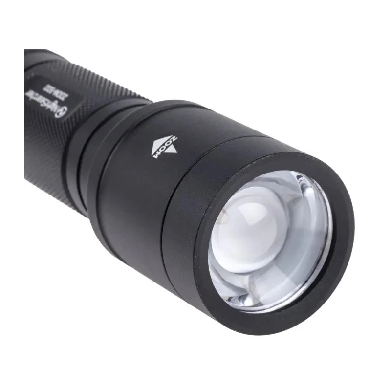 Nightsearcher Aluminium LED Torch 500 Lumens, Spot to Flood Zoom Beam, IP66, 4 x AAA Alkaline Batteries NSZOOM500