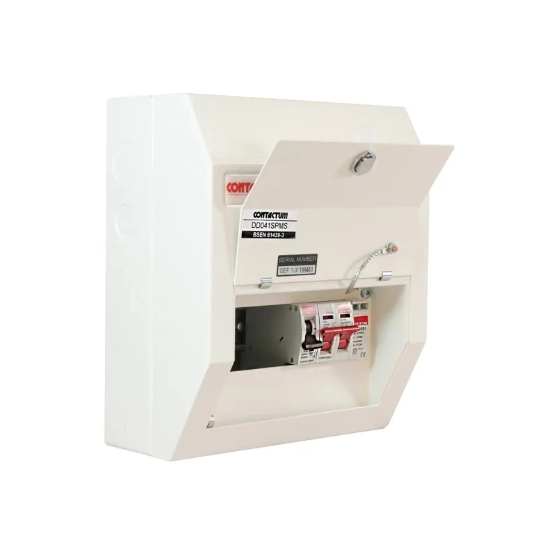 Contactum Steel Consumer Unit 4-Way 100A 250V BS EN 61439-3 IP4X Defender DD041SPMS