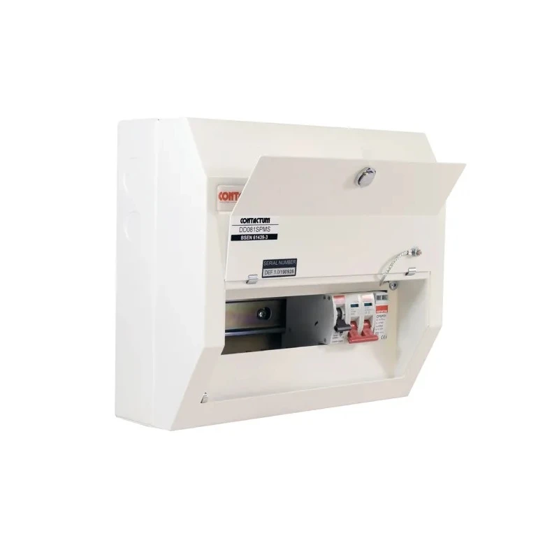 Contactum Steel Consumer Unit, 100A Current Rating, BS EN 61439-3 Standard, IP4X Rated Defender Series DD081SPMS