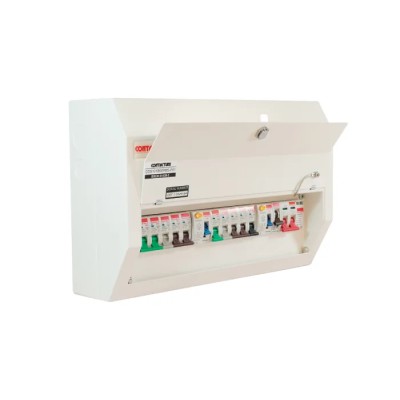 Contactum 10 Way Steel Consumer Unit 100A 250V BS EN 61439-3 Defender DDS10188SPMS-P01