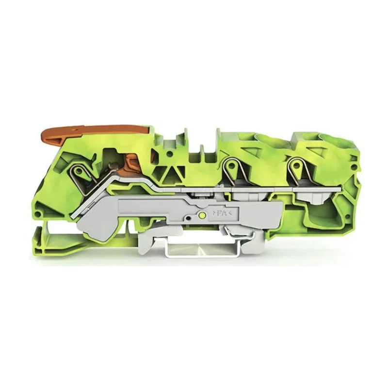 WAGO TOPJOB S 2116 Series Earth Terminal Block Yellow Green 16mm² 1-Level Cage Clamp IECEx/ATEX 2116-1307