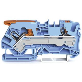 WAGO TOPJOB S 2106 Series Feed Through Terminal Block 6mm², 1-Level, Cage Clamp, Blue, IECEx/ATEX Certified 2106-5204