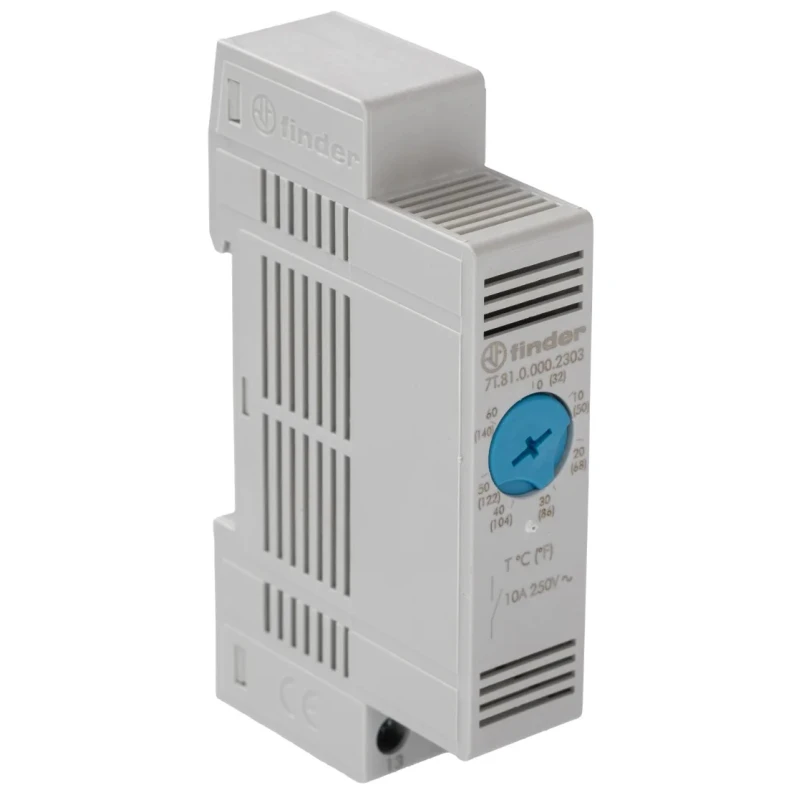Finder Enclosure Thermostat NO Switch Configuration 20 A 110-240 V AC/DC 0 to 60°C 7T.81.0.000.2303