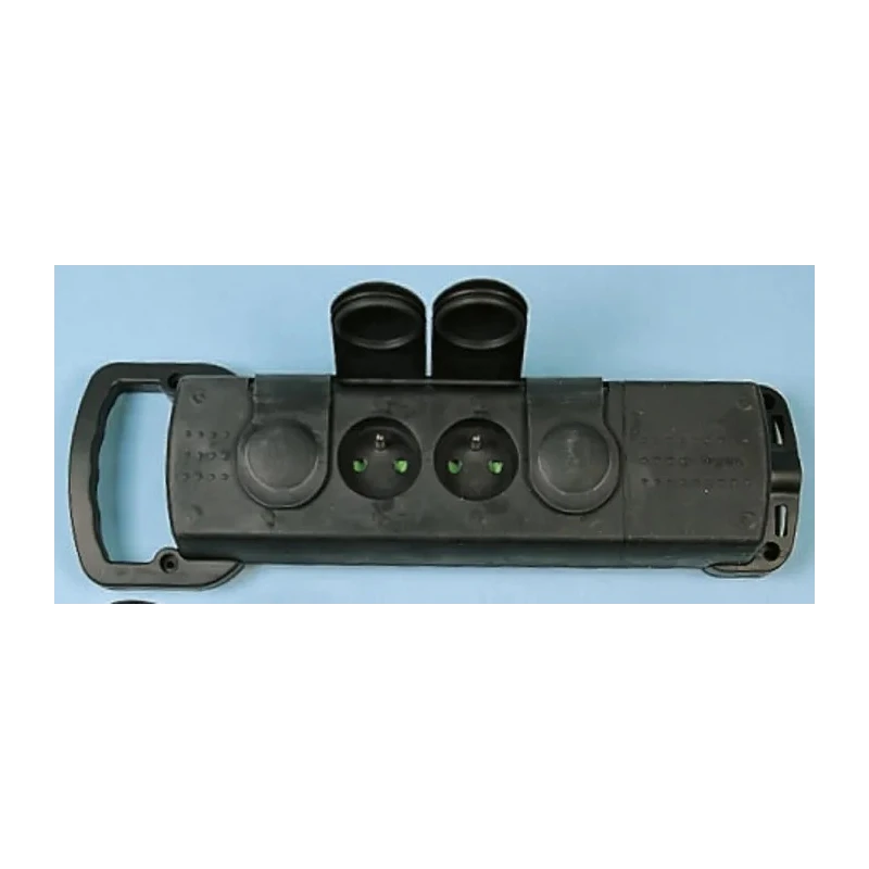 Legrand 4 Socket Type E Trailing Socket, 16A Current, 250V AC, Black, Switchable, Model 0 505 53