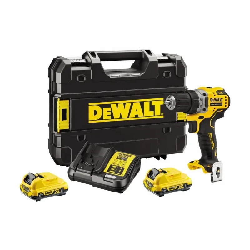 DeWALT XR Brushless Sub-Compact Cordless Drill Driver 12 V 250 W 10 mm Keyless Chuck 57.5 Nm Torque DCD701D2-GB