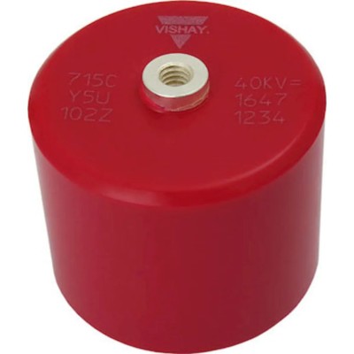 Vishay Single Layer Ceramic Capacitor 500 pF 14kV dc Y5U Dielectric Screw Mount 85 °C Max Operating Temperature 715C40DKT50