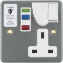 Timeguard 13A Active 1 Gang RCD Socket Steel Surface Recessed On-Off Switch 230V AC RCD03MAVN