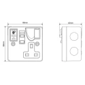 Timeguard 13A Active 1 Gang RCD Socket Steel Surface Recessed On-Off Switch 230V AC RCD03MAVN