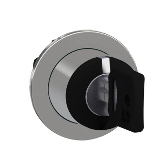 Schneider Electric Selector Switch Head ZB4FD8 3 Position Spring Return, 30 mm Cutout, Black Handle, IP67 IP66 IP69
