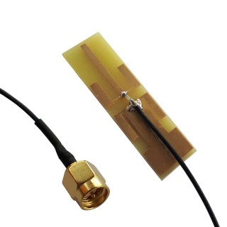 Siretta Dual Band PCB WiFi Antenna with SMA Male Connector, 2.4 - 5 GHz, 3dBi Gain, 500mm Cable ECHO31/0.5M/SMAM/S/S/17