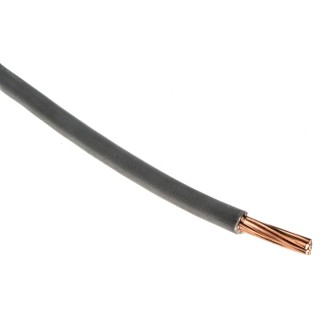 RS PRO 6491X Series Grey Hook Up Wire 7/1.35 mm Core Strands 6.7 mm Diameter 50 m Polyvinyl Chloride 450, 750V 70°C 185-3911