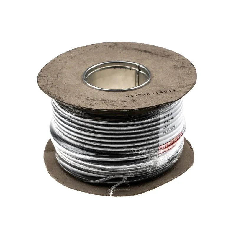 RS PRO 6491X Series Grey Hook Up Wire 7/1.35 mm Core Strands 6.7 mm Diameter 50 m Polyvinyl Chloride 450, 750V 70°C 185-3911