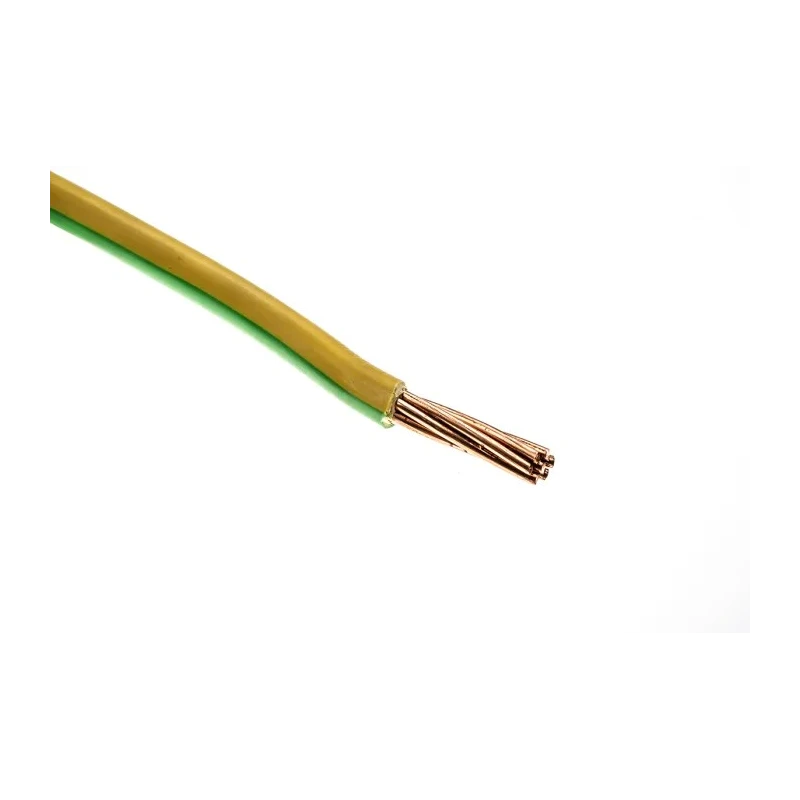 RS PRO 6491X Series Green Yellow Hook Up Wire 7x2.14 mm Copper Conductor 50 m PVC Jacket 450-750V 70°C 185-3918