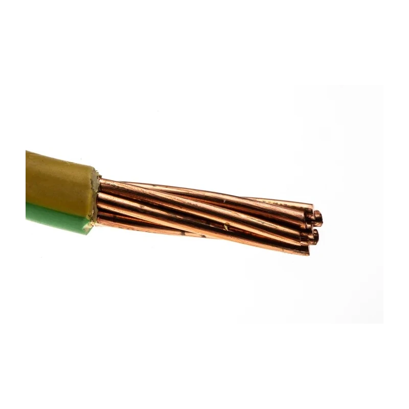 RS PRO 6491X Series Green Yellow Hook Up Wire 7x2.14 mm Copper Conductor 50 m PVC Jacket 450-750V 70°C 185-3918