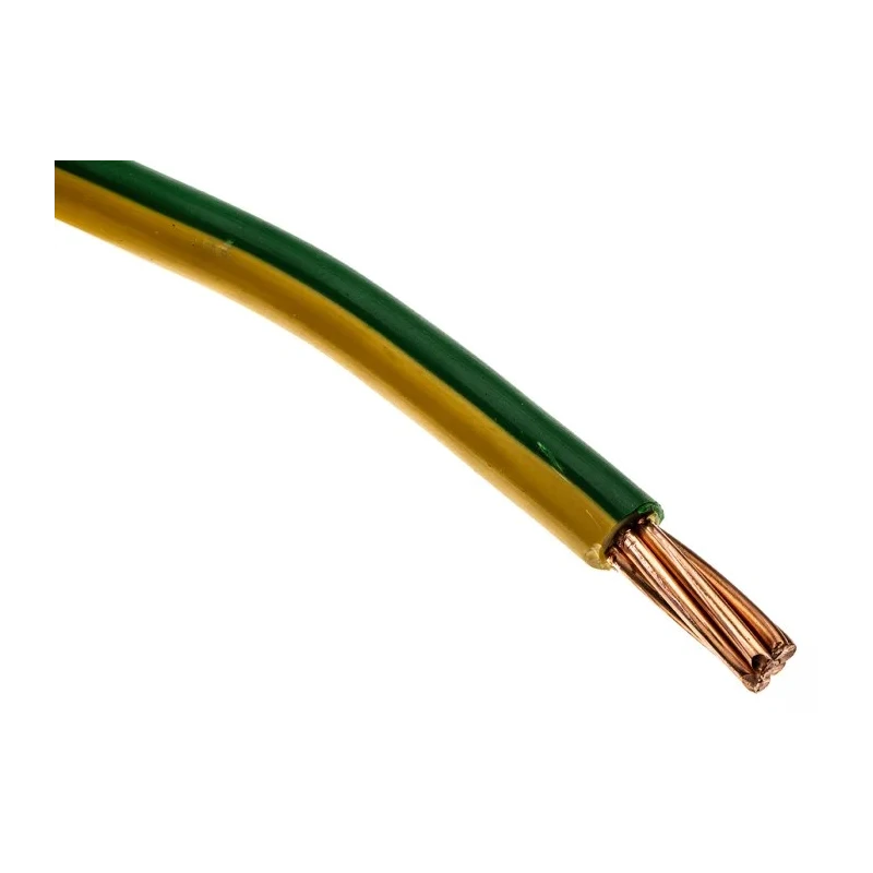 RS PRO 6491X Series Green Yellow Hook Up Wire, 7 x 2.52 mm Strands, 50 m Length, Polyvinyl Chloride Insulated 185-3926