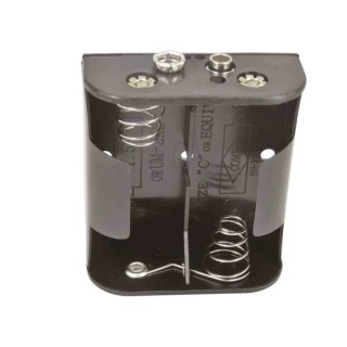 RS PRO C Size 2-Cell Snap-in Battery Holder with Spring Termination 62.6mm x 55.8mm x 23.5mm 185-4613
